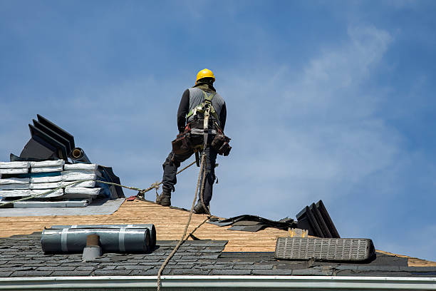 Professional Gutter Installation technician working in Powells Point, NC